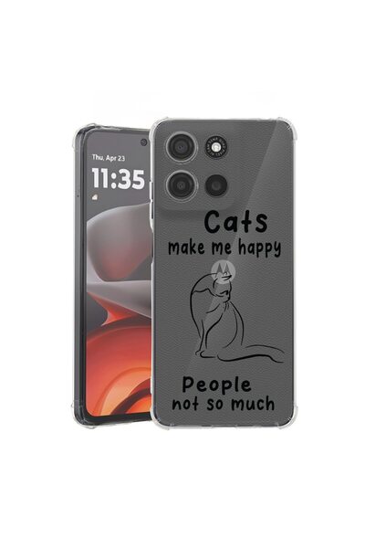 bestcase ¬Æ Husa Anti Shock pentru Motorola Moto G56 cu Design Cats And Peopl...