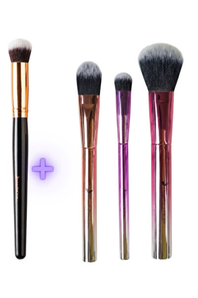 nascita Professional Oval Concealer Brush Nasbrush0136 + 3-Piece Metallic Mak...