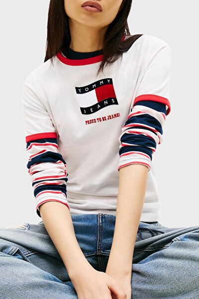 Tommy Jeans Pamuklu Logo Baskılı Regular Fit Bisiket Yaka T Shirt T SHİRT DW0...