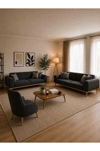 Haliloğlu Paris 3+3+1 Yatak olabilen Koltuk Takımı, Antrasit