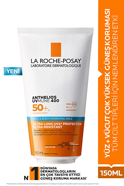 La Roche Posay Anthelios UVMune 400 Face Body Hydrating Milk SPF50+ Nemlendir...