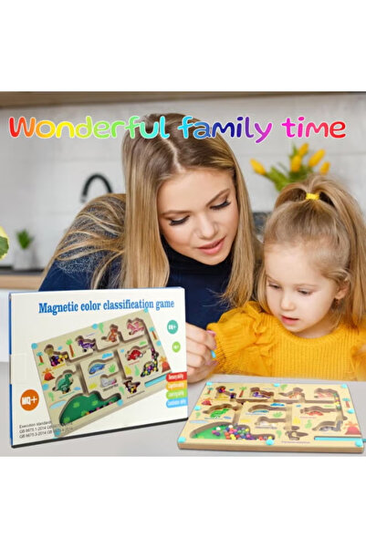 Toy متاهة مغناطيسية للألوان والأرقام. ألعاب مونتيسوري للعد والمطابقة. لوحة أل...