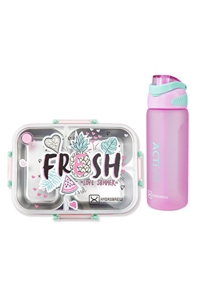 Hydrobrew Steel Core Bento Lunch Box 750ml w/ Sip Switch Tritan Water Bottle ...