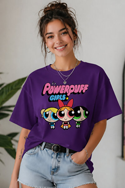 ArtYus Tricou oversize unisex cu imprimeu Powerpuff Girls – Tricou casual din...
