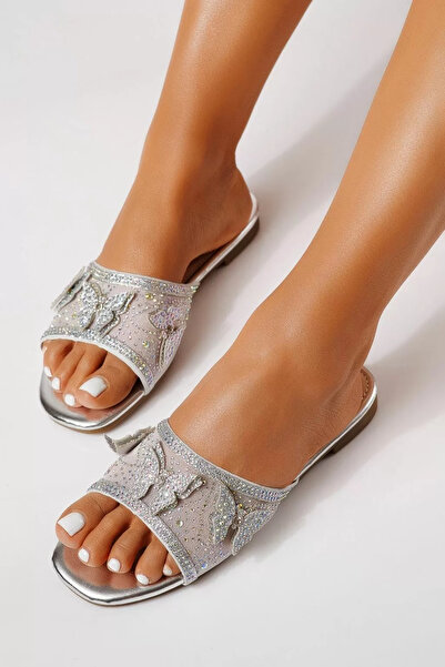 Zaira Women's silver textile Slipper Maia #25298 - 40