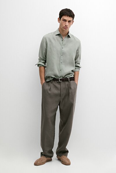 Massimo Dutti Slim fit %100 keten gömlek