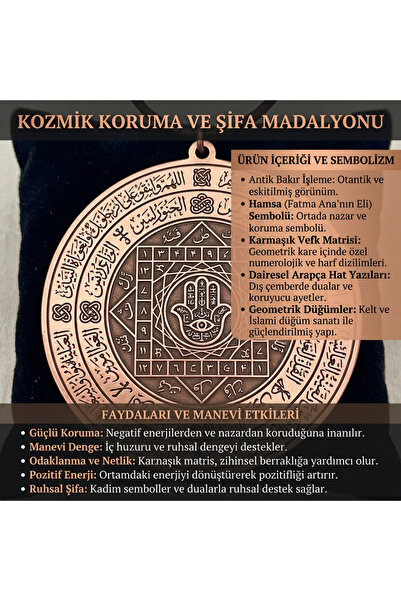 Velvet Copper Fatma Ana Eli Bakır Kolye Bereket Nazar Vefk