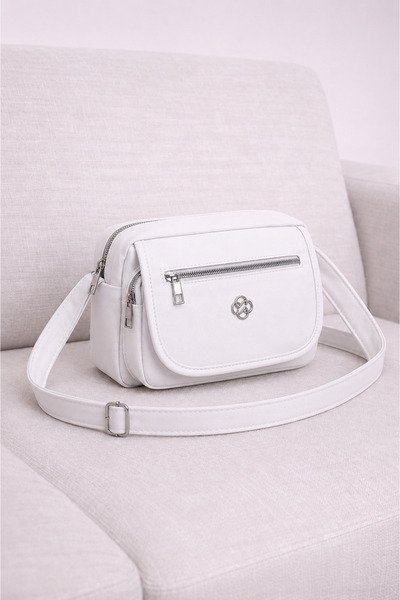 MILANOFOX Women's White Buzzy Multi-Compartment Daily Use Crossbody & Shoulde...