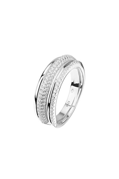 Lisa&Co. Inel Argint Looped 54 mm / Argint placat cu rodiu / Zircon alb