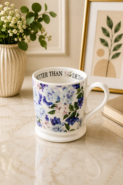 RUBİ PORSELEN Flower Patterned Porcelain Mug 230 ml