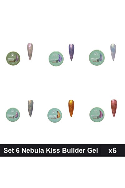 global fashion Set 6 Nebula Kiss Builder Gel 15g - Nr.01 Nr.05 Nr.07 Nr.09 Nr...