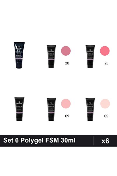 FSM Set 6 Polygel 30ml - Nr.01, Nr.05, Nr.09, Nr.20, Nr.21, Nr.22 - Construct...