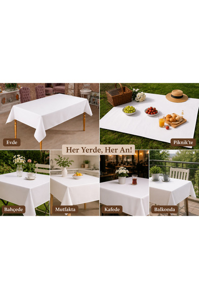 L'Opaline Tek Kullanımlık Kağıt (1 ADET) Masa Örtüsü 100x150 cm Beyaz, Doğum Günü, Nişan, Söz, Baby Shower, Piknik, Parti, Bahçe, Balkon, Organizasyon Sofra Örtüsü