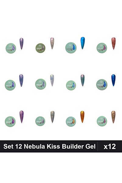 global fashion Set 12 Nebula Kiss Builder Gel 15g - Nr.01 Nr.03 Nr.04 Nr.05 N...