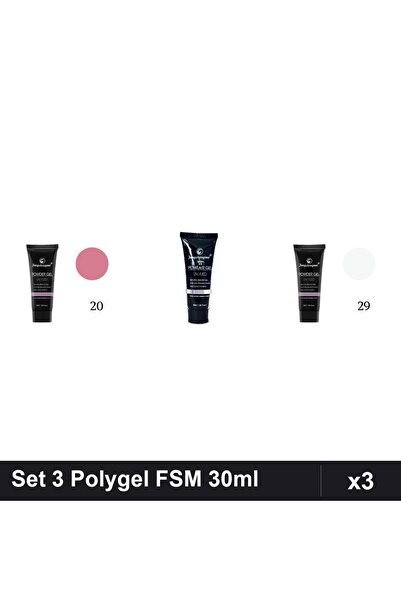 FSM Set 3 Polygel 30ml - Nr.20, Nr.23, Nr.29 - Constructie Unghii