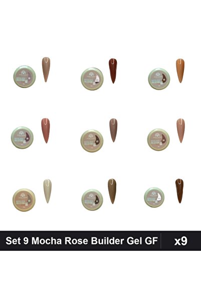global fashion Set 9 Mocha Rose Builder Gel 15g - Nr.02 Nr.03 Nr.04 Nr.05 Nr....