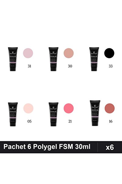 FSM Set 6 Polygel 30ml - Nr.05, Nr.16, Nr.21, Nr.30, Nr.31, Nr.33