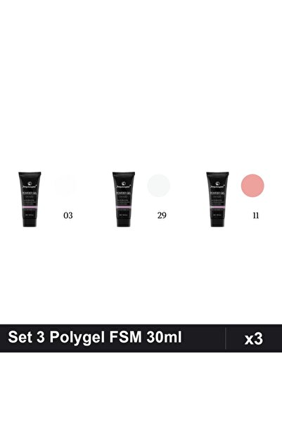 FSM Set 3 Polygel 30ml - Nr.03, Nr.29, Nr.11 - Constructie Unghii