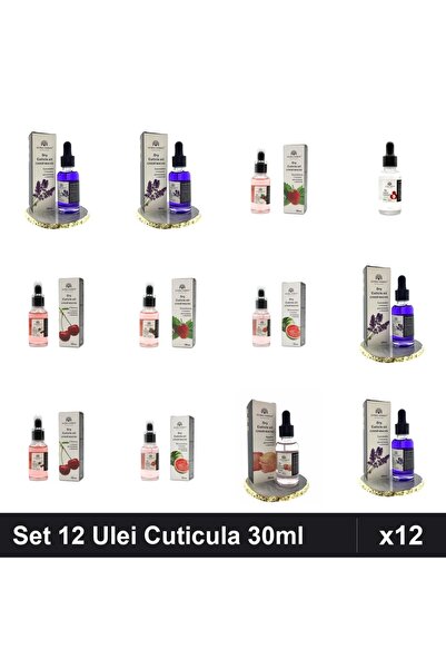global fashion Set 12 Ulei Cuticula cu Pipetă 30ml - Aromaterapie Lavandă Căp...