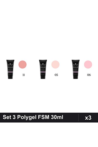 FSM Set 3 Polygel 30ml - Nr.11, Nr.05, Nr.06 - Construcție Unghii