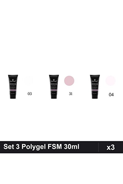 FSM Set 3 Polygel 30ml - Nr.03, Nr.31, Nr.04 - Constructie Unghii