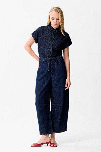 Love My Body Beli Lastikli Bol Denim Pantolon