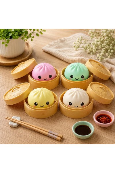 Squishy Bun Dumpling Squishy Sürpriz Renkli Çin Mantısı - Rainbow Mystery