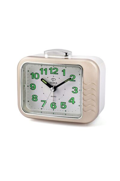 dojana Square Alarm Clock Gold White