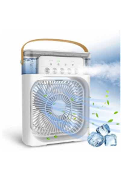 DealsReall Ventilator portabil 3-în-1 - răcire, umidificare și iluminare în 7...
