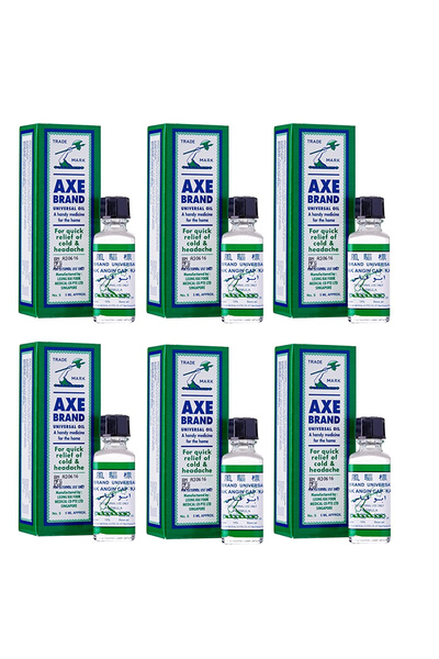 Axe Brand عبوة من 6 زيوت لتخفيف الألم السريع من البرد والصداع 5 مل