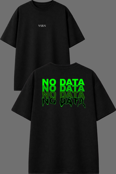 VSRN No Data No Data Σχέδιο Μπροστινό και Πίσω Τυπωμένο Μαύρο Oversize Μπλουζάκι