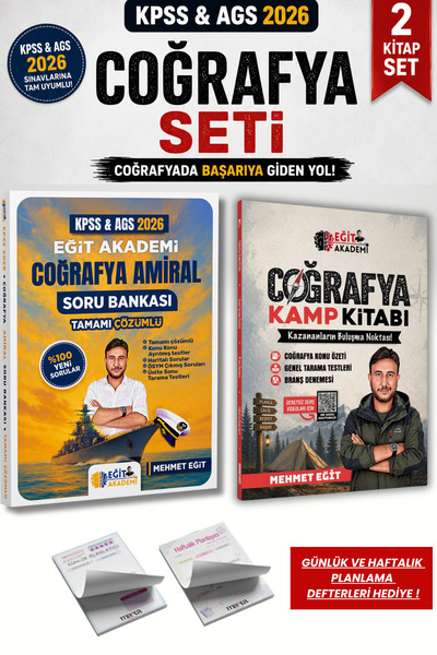 Eğit Akademi MEB AGS Kpss Coğrafya Amiral Soru Bankası Tamamı Çözümlü Mehmet ...