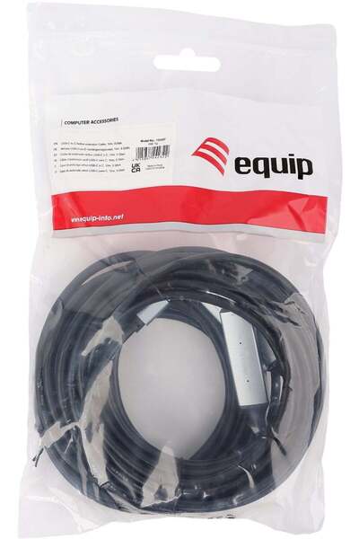 EQUIP Kabel USB-C3.2->C Gen1 Akt.Erweit.St/Bu 10.00m schwarz
