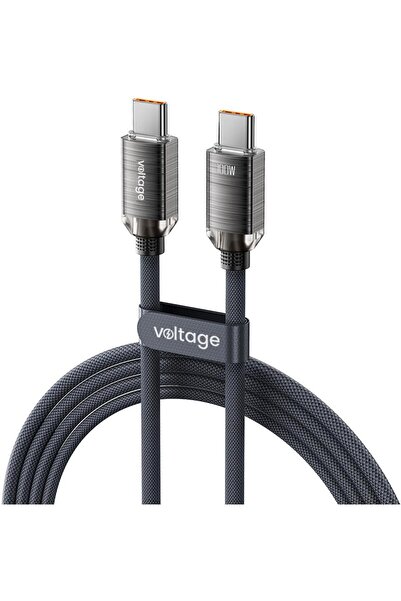 Voltage Kabel USB-C / USB-C PureCrystal 100W PD 100cm czarny