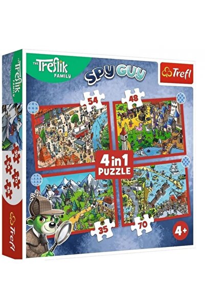 Trefl Puzzle 4 în 1 Podr√≥≈ºe Treflik√≥w