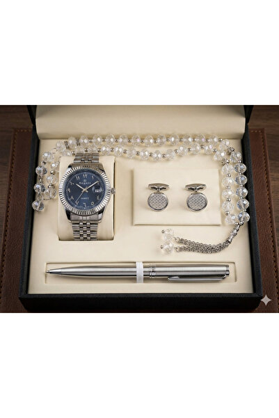 Boxman Luxury Men's Gift Set – Watch, Pen, Cufflinks, and Prayer Beads | Unpa...