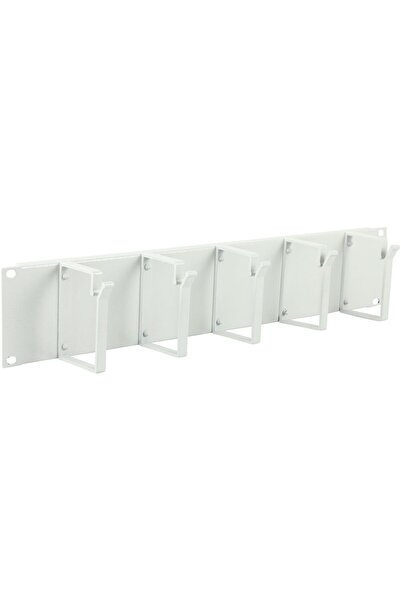 Lanview PANOU ORGANIZATOR CABLURI 2U 19 ", CU 5 CÂRLIGE, ALB