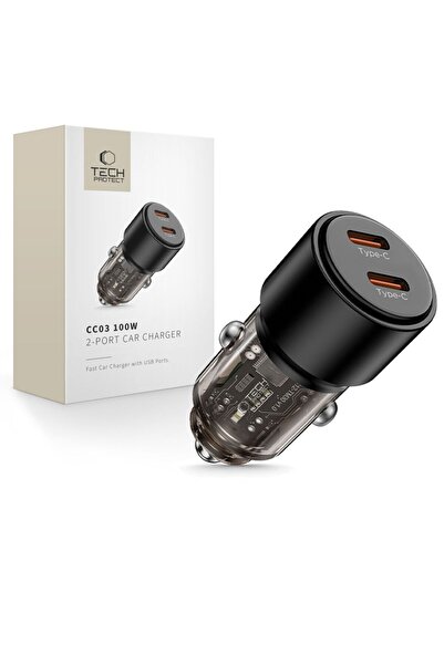 Tech-Protect Încărcător auto ≈Åadowarka CC03 cu 2 porturi PD100W negru
