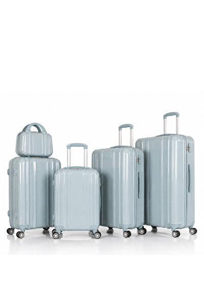 ABAS Fashionable and durable 5-piece luggage set made of high-quality ABS mat...
