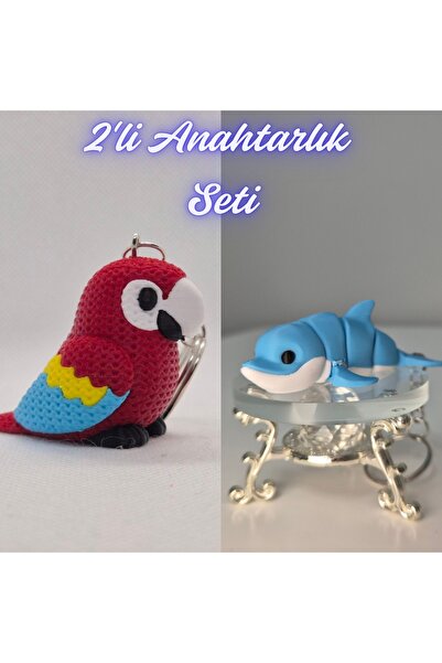 3DAtölyeMaker Fire Engine Red Knitted Pattern Parrot and Light Blue Flexible ...