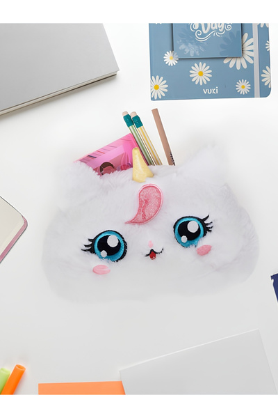 ÖZ OFİS Unicorn Şekilli Pelüş Fermuarlı Yatay Kalem Kutu
