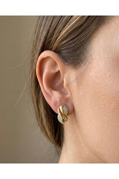 XUPING JEWELRY أقراط من الفولاذ موديل Xuping مرصعة بحجر الزركون