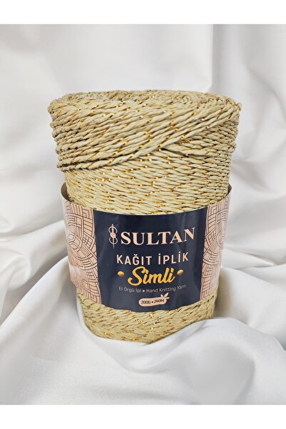 Sultan Ață de hârtie cu sclipici pentru tricotat manual 200gr.-240mt. (1 buca...