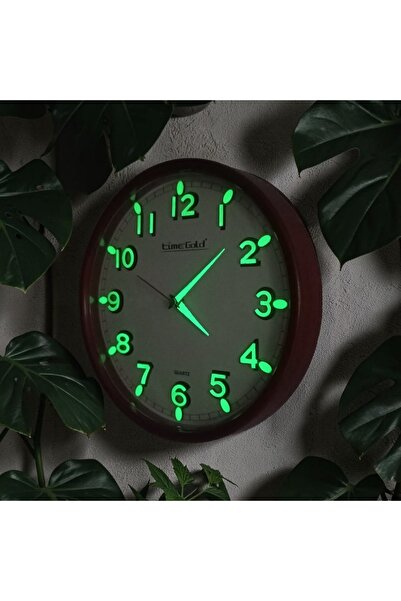 Time Gold Ceas de perete silențios din sticlă curbată 3D fosforescentă, cu di...