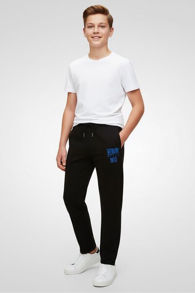 Calvin Klein Jeans Kids Boy Brand Logo Sweatpants, Black