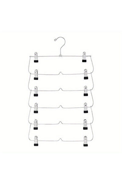 Choice1 Black Skirt Hanges Space Saving, Pants Hangers with Clips 6 Tier,Clos...