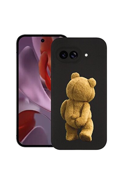 bestcase Калъф за Google Pixel 9a, Мече със скрита камера, Тънък силиконов 0....
