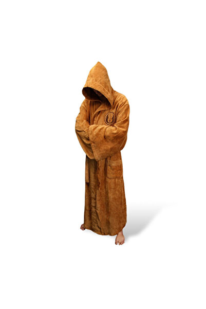 Choice L Brown Male Flannel Robe Male With Hooded Thick Star Dressing Gown Je...