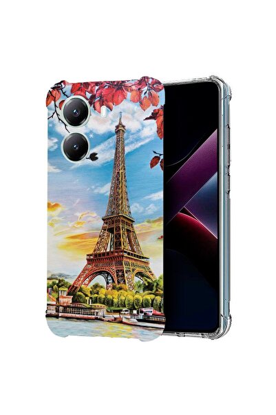 bestcase Съвместим калъф за Poco X7 Pro 5G, Удароустойчив 1.5ММ, Парижка Айфе...