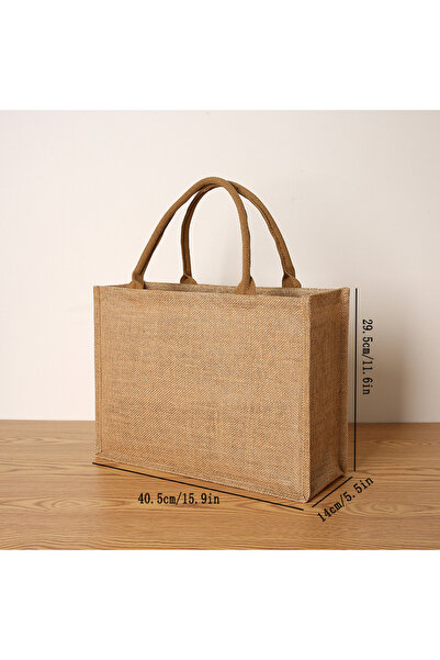 Choice5 114 hengda Women's jute tote bag large capacity shopping bag travel s...